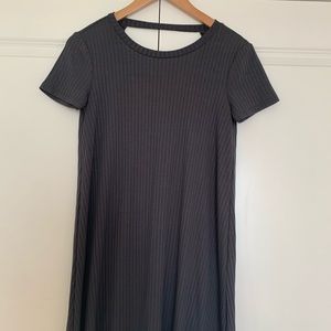 F21 Charcoal Ribbed Swing Tee Dress